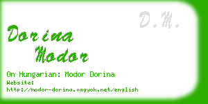 dorina modor business card